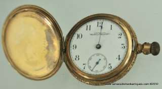   Waltham Pocket Watch 16s Gold Filled Hunters Case for Repair 5451