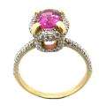   sire 10k Gold Pink Tourmaline and 1/3ct TDW Diamond Ring (H I, I1 I2