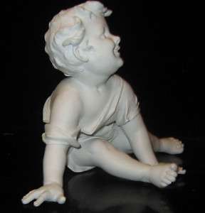 Porcelain Figurine Parian Antique Volkstedt Baby piano  