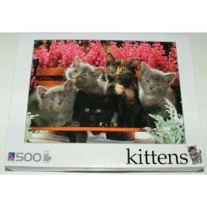   Bench Of Kittens 500 Piece Jigsaw Puzzle By Sure Lox 
