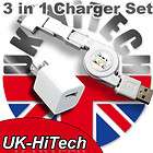   US CHARGER+3IN1 RETRACTABLE CABLE FOR APPLE SAMSUNG BLACKBERRY HTC NEW