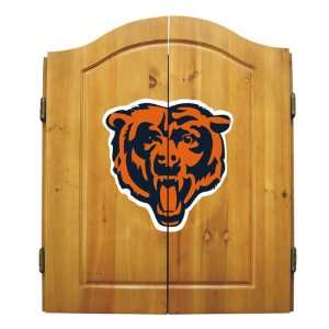 Chicago Bears NFL Complete Dart Board Cabinet Set (w/darts & flights 