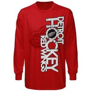  Reebok Detroit Red Wings Glacier Long Sleeve T Shirt   Red 
