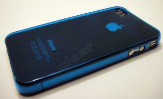 Blue Ultra Thin Hard Case for At&T iphone 4 4G W/ Free Screen 