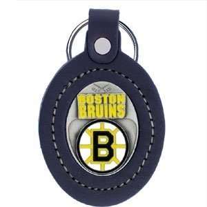  Boston Bruins Large Leather & Pewter Team Key Fob   NHL 