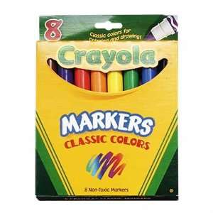  Crayola LLC   Classic Markers,Broad Tip,8/PK,RD/OE/YW/GN 