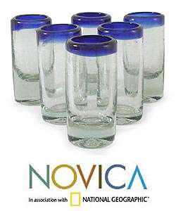 Set of 6 Tequila Blues Tequila Glasses (Mexico)  