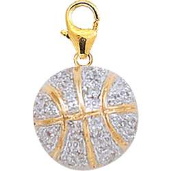 14k Gold 1/10ct TDW Diamond Basketball Charm (H I J, I2)   