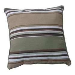   Cotton Stripe Sage/ Khaki Throw Pillows (Set of 2)  