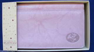 BUXTON PINK LEATHER CALCULATOR & PEN WALLET CLUTCH NEW  