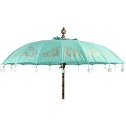 Turquoise Chrysanthemum Patio Umbrella (Indonesia)  