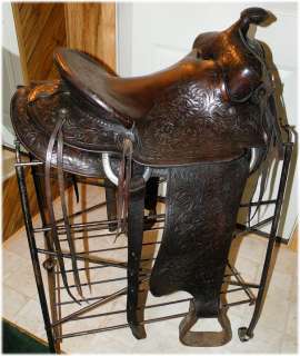 Vintage Antique Bona Allen J.C.Higgins Tooled Western Saddle 