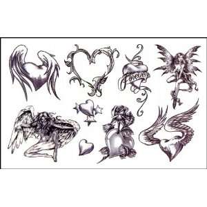  Winged Hearts and Angels Temporaray Tattoo Toys & Games