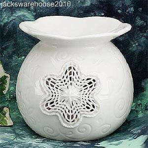 Elegant White Porcelain Tealight Holder & Oil Tart Warmer Burner