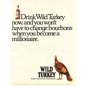 Print Ad 1988 Wild Turkey Drink Wild Turkey Wild Turkey  