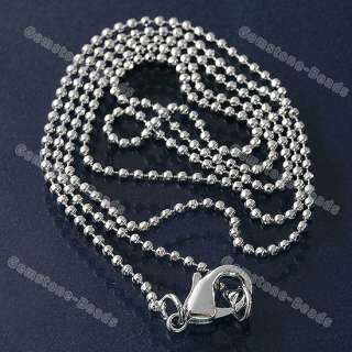 5pc Silvery Brass Ball Bead Chain For Necklace 1mm 17L  