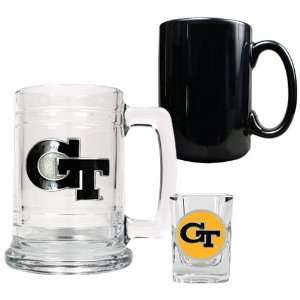  Georgia Tech Yellow Jackets Tankard, Mug & Shot Glass Set 