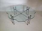   Brass Glass Tray Top Coffee Table Hollywood Regency Mid Century  