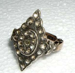 Antique Victorian Rose Cut 1 CT Diamond & 8K Gold Ring  