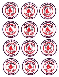 BOSTON RED SOX Cupcake Image Topper Party Favor Supply  