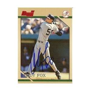  Andy Fox New York Yankees 1996 Bowman Signed Trading Card 