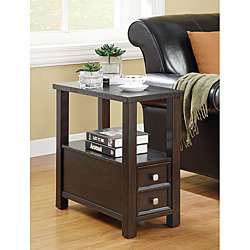 Cappuccino End Table with Drawer  