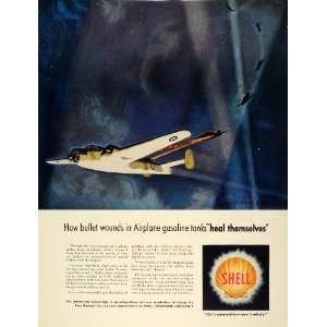  1942 Ad Shell Oil Industrial Lubricant WWII Airplane 