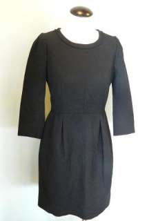 JCrew Teddie Dress $230 black 8 double faced wool crepe  