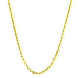 10k Yellow Gold 18 inch Diamond cut Cable Chain  