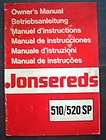 jonsereds 510 and 520 sp chainsaws owners manual returns not