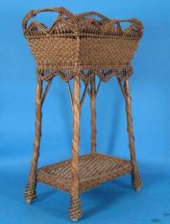 Victorian Era Hand Woven Wicker Sewing Basket c. 1880  