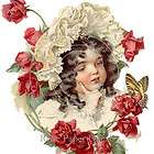 Decal Vintage Shabby Red Roses Yellow Butterfly Victori