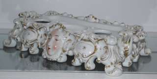 Rare Antique Old Paris Porcelain Inkstand w Faces NR  