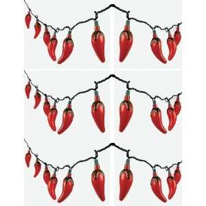  3 Sets of Red Pepper Party String Lights Lighting 