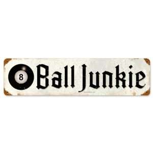 8 Ball Junkie Sports and Recreation Vintage Metal Sign 