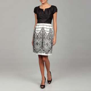 Ceces New York Black/ White Abstract Design Dress  