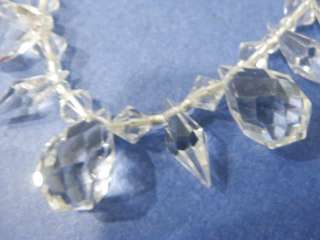 vtg 30s 40s Gorgeous Cut Crystal Clear Glass Necklace  