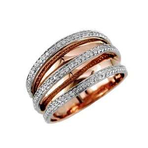  Ladies Diamond Ring in 14K Rose Gold (TCW .35)., Size 7.5 