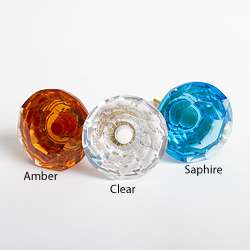 Set of 6 Glass Large Jewelers Knobs (India)  