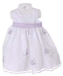   Lad Newborn/Infant Girls Purple/White Sweater Dress  