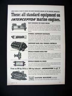 Eaton Marine Interceptor Boat Engines 1967 print Ad  