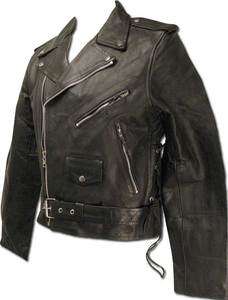 BIKESTAR Mens Genuine Black Leather Motorcycle Street Jacket in size 
