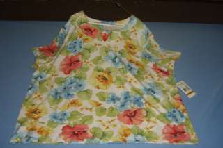   SIZE 3X TOP & MATCHING PLUS SIZE 24W PANTS TROPICAL VIBE NWT  