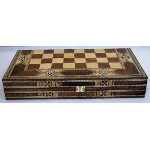  New Amazing Fullsize Mosaic Wood Backgammon Chessboard 