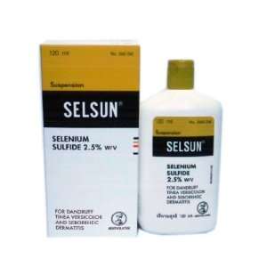 SELSUN Shampoo SELENIUM SULFIDE 2.5 % w/v Size 120 ml. (4 