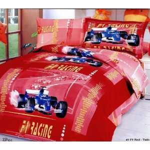  F1 4 Piece Junior Duvet Cover Bedding Set Red
