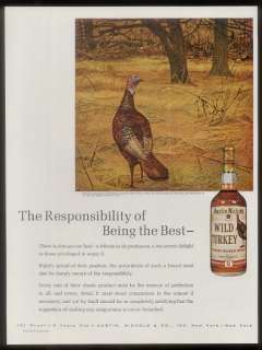 1967 Ken Davies bird art Wild Turkey Bourbon whiskey ad  