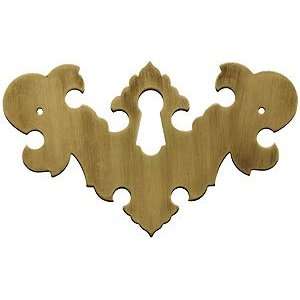 Furniture Escutcheon. Stamped Brass Colonial Revival Keyhole Cover in 