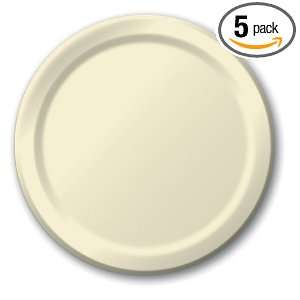 Creative Converting 8.75 Diameter Round Paper Dinner Plates, Ivory 