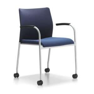   3823 Mobile Guest Visitor Stack Mesh Chair on Casters